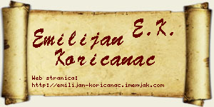Emilijan Korićanac vizit kartica